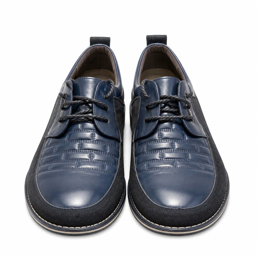 Gatsby Oxford Derby Orthopedic Leather Shoes Mens 11 EU 45 Blue Black Comfort